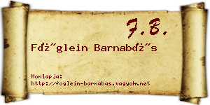 Föglein Barnabás névjegykártya