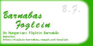 barnabas foglein business card