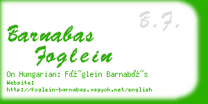 barnabas foglein business card